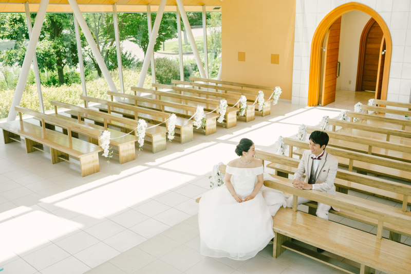 バージンロード13m・天井高17.5mで迫力満点!