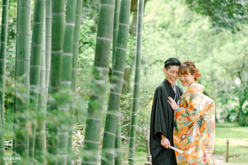 三渓園での和装撮影