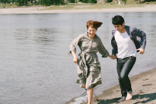 お台場でエンゲージメントフォト撮影