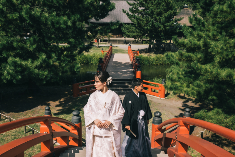 【通年】朱塗りの反橋が映える『称名寺』和装ロケーション撮影