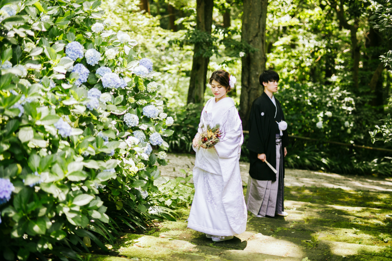 『紫陽花 -あじさい- 』前撮りフォトウェディング｜衣装選び放題＆全データつき！