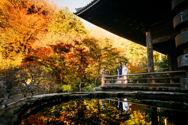 紅葉の中で前撮り撮影 衣装選び放題&全データつき!