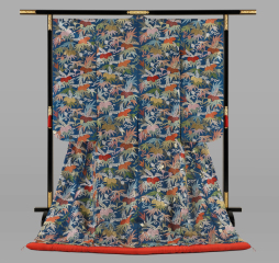 本唐織 青藍唐草桐笹文