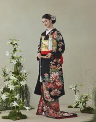 黒　松寿藤花文