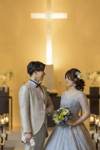 2つのチャペルで洋装フォト