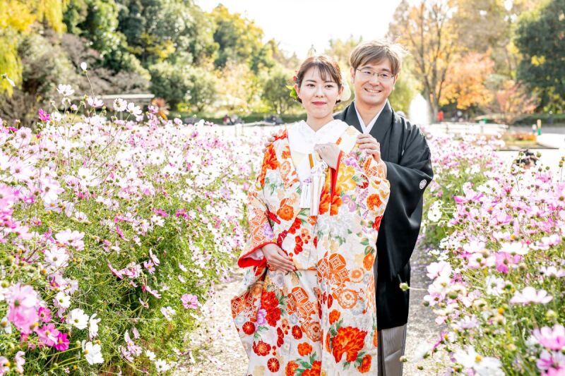 コスモス畑での一枚