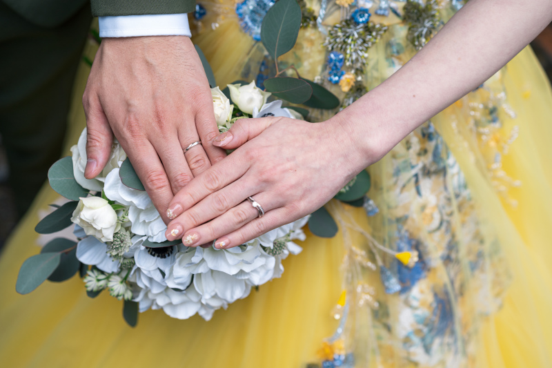 カラードレス×マリッジリング