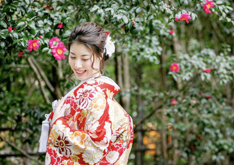 季節感のあるお花との一枚