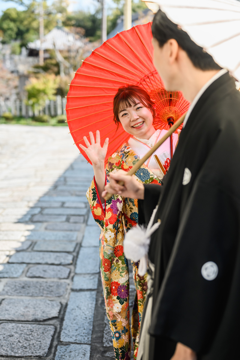 番傘からちらっと♪