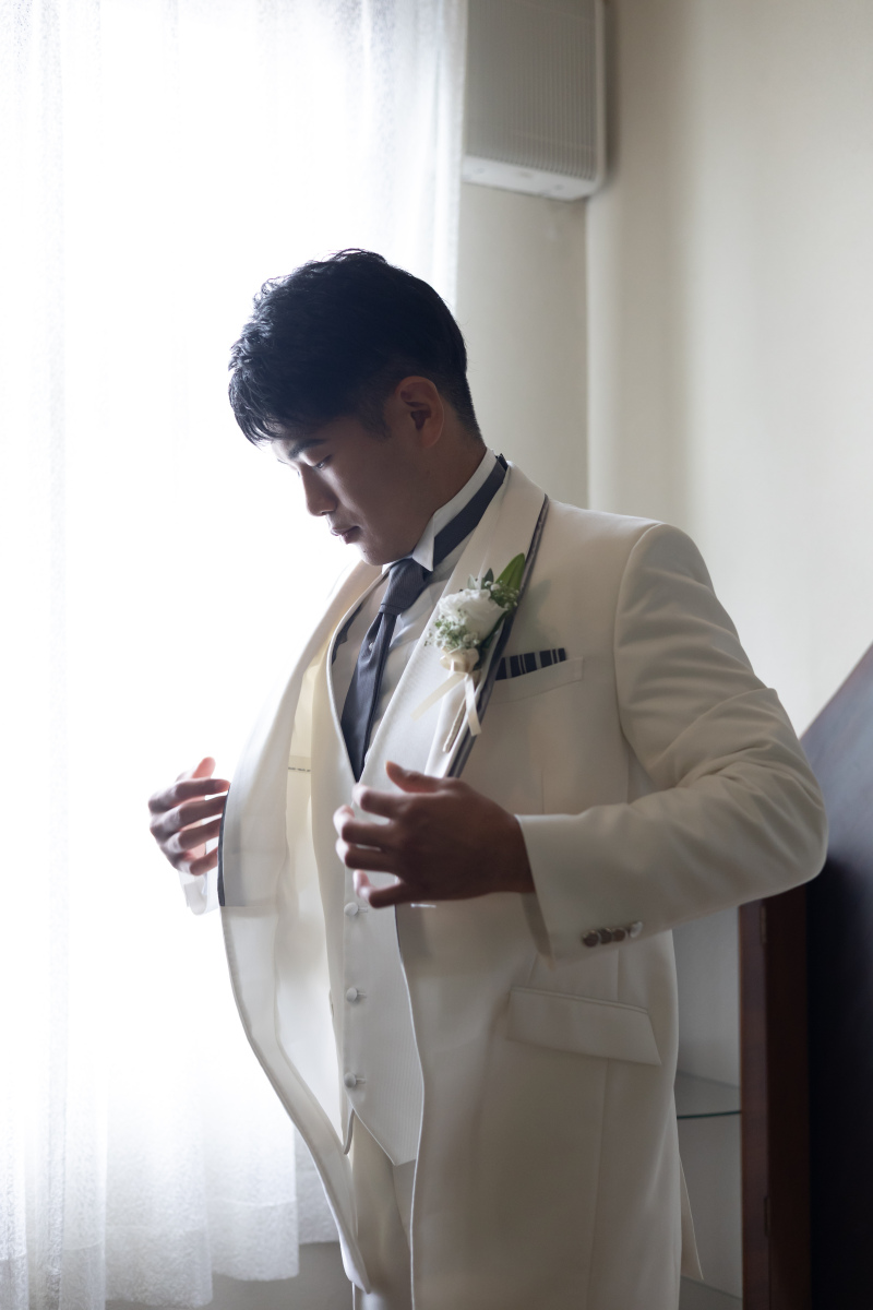 新郎様お仕度ショット