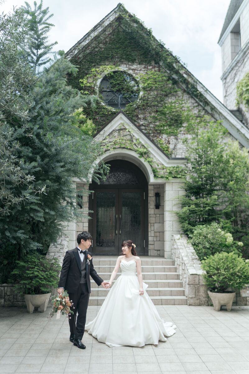 自然に囲まれたガーデンにて