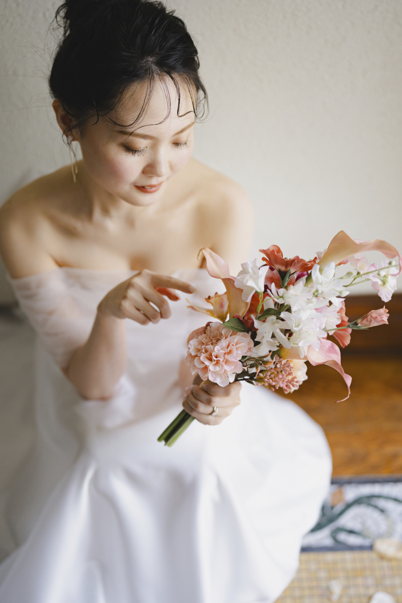 お気に入りのドレスとブーケ