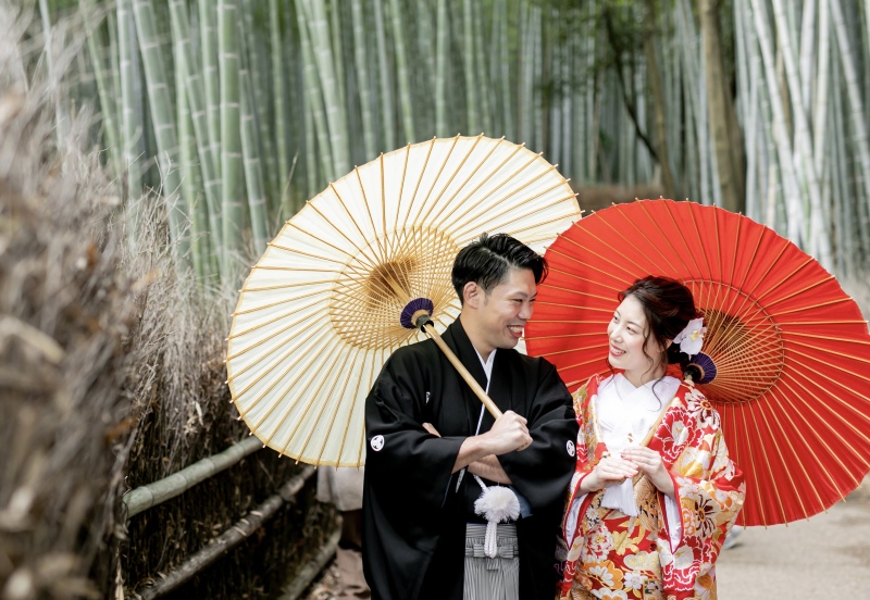 竹林の前での一枚!