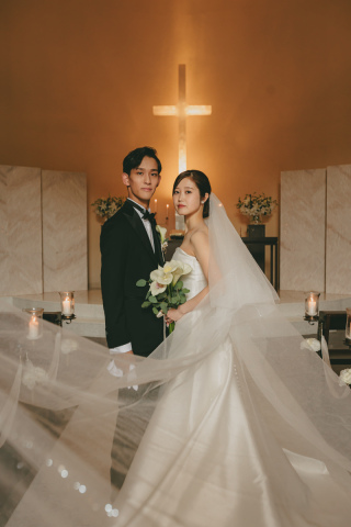 TAKAMI BRIDAL_光注ぐ教会を貸切＊生花の香り×キャンドル灯る独立型チャペル撮影②