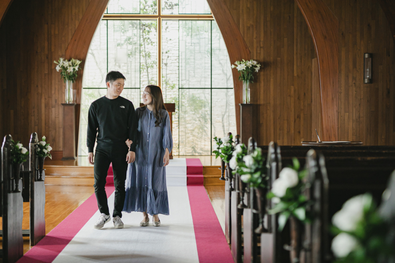 【教会×エンゲージメントフォト】〈京都ノーザンチャーチ北山教会〉フォトプラン *自然体な二人を映す*