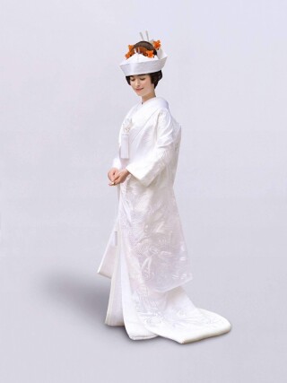 刺繍　翔鶴吉祥松