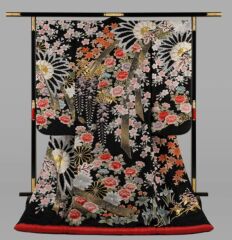 黒 手刺繍熨斗麗華寿文