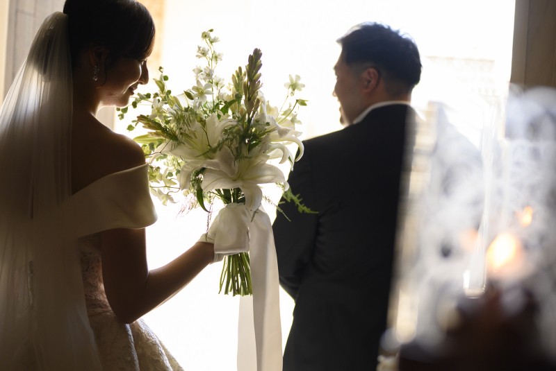 こだわったブーケとともに