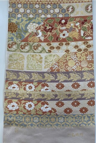 川島織物　錦綾段文（本袋帯）