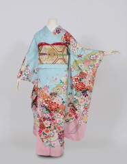 水色貝桶まりに熨斗花