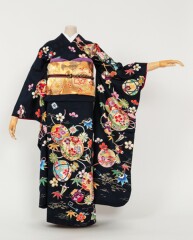 紺宝尽くし文様と毬