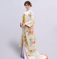 手刺繍　浅黄　四季の響宴