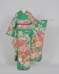 深緑牡丹に貝桶