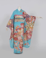 水色マリに牡丹