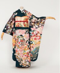 紺御所車に菊花流水