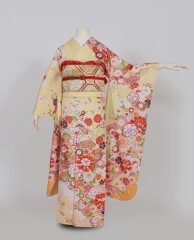 クリーム吉祥彩花几帳に雪輪