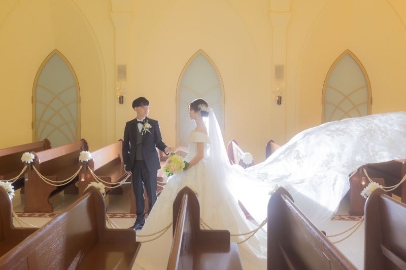 ベールを使った演出