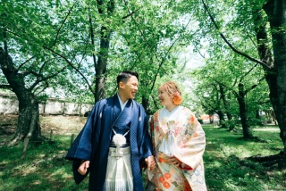 【和装フォト】教会＋舞鶴公園での撮影＊衣裳＋美容＋100カットデータ＋12カットアルバム