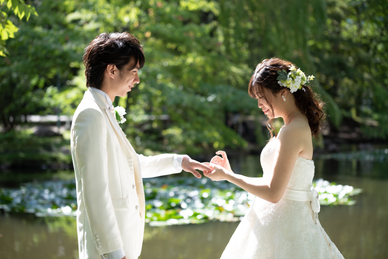 ウェディングセレモニーの指和交換