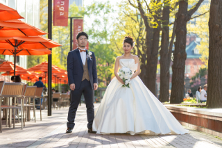 一目ぼれの結婚式に着ないドレス3点で前撮りご新婦様の