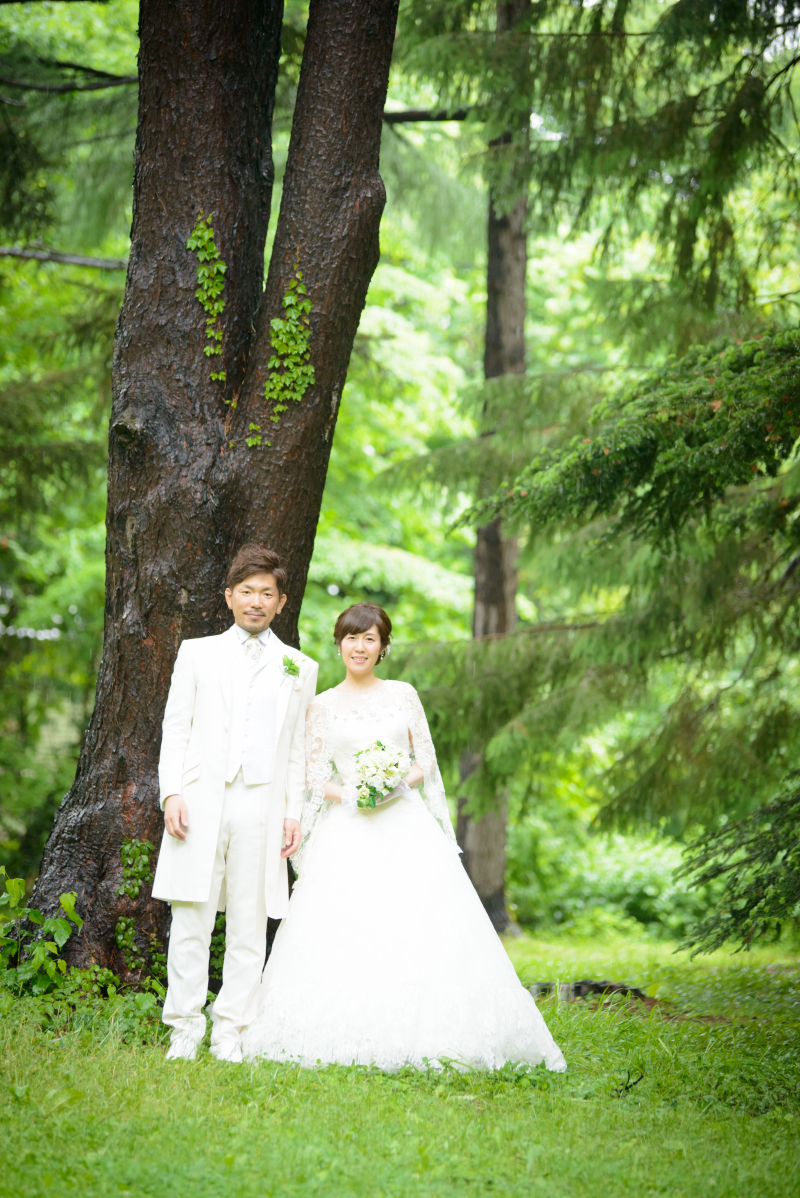 あいにくの雨でしたが希望をどうりに緑の中で