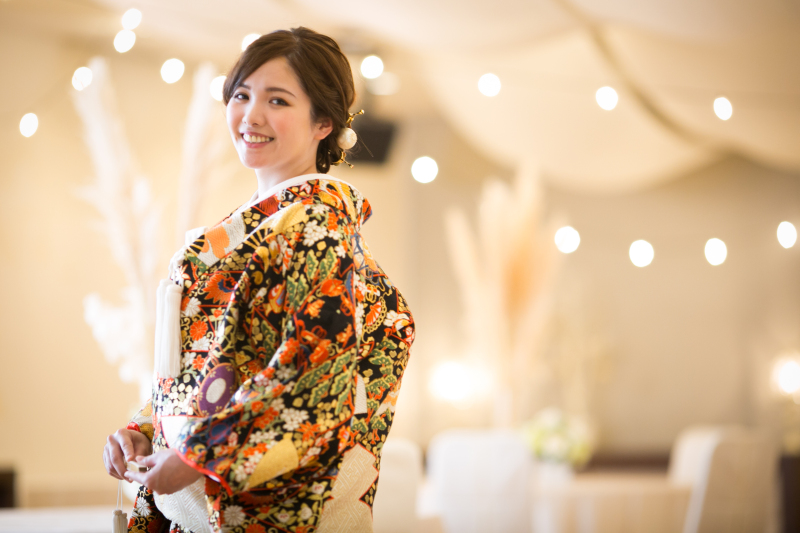 ゲストハウスにもどり色打掛に