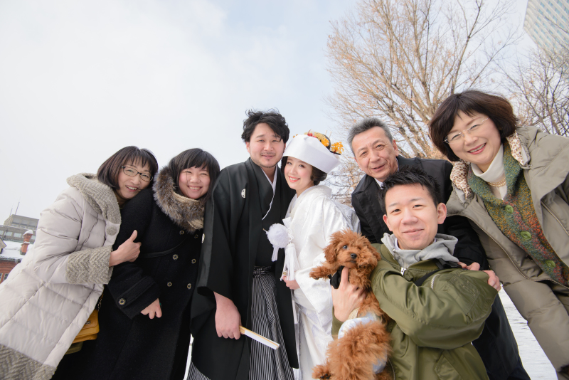 ご新婦のご実家の家族とワンカット