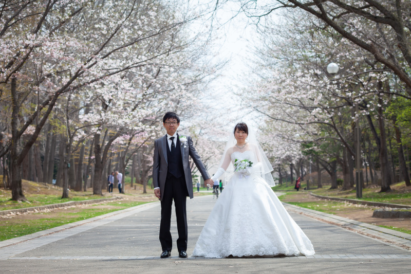 桜＆チャペルでWedding Photo