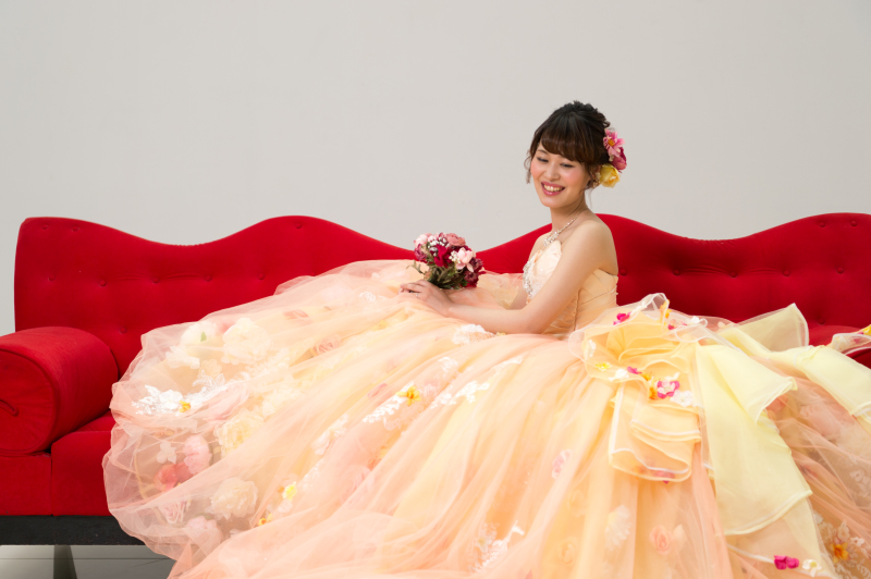 カラードレスもたっぷり撮影