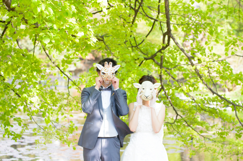 アニマルマスクや撮りたいイメージをしっかり前撮りYusukeさま&Yuiさまの声