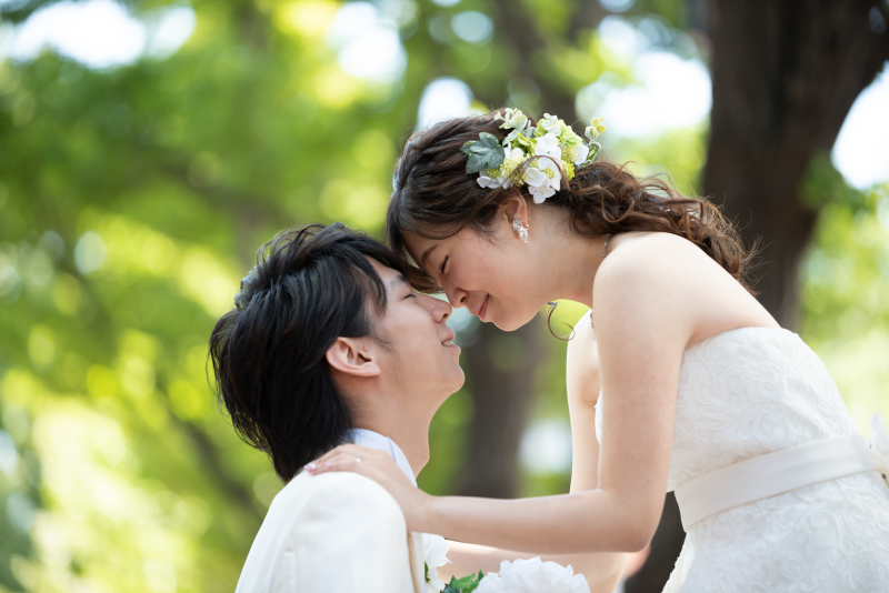 9月の中旬碧い緑の中でロケーションフォト