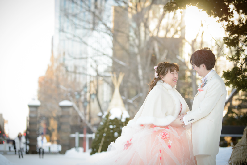 カラードレスはピンクを選びました