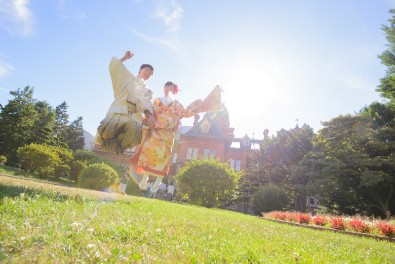 着物でジャンプ