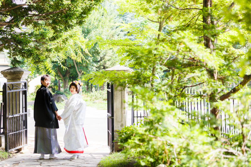 白無垢で撮影スタート