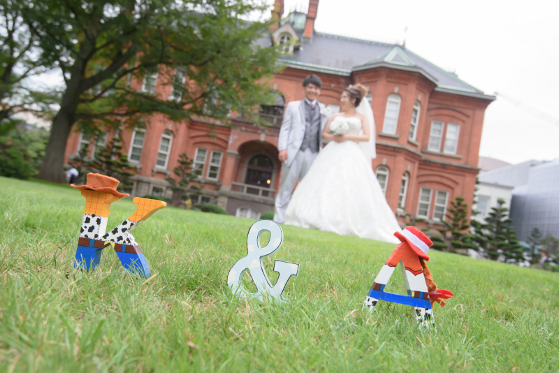 ご新婦様手作りのイニシャルオブジェ