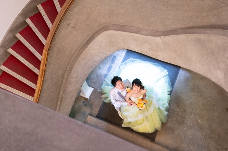 文化財の洋館、螺旋のある階段