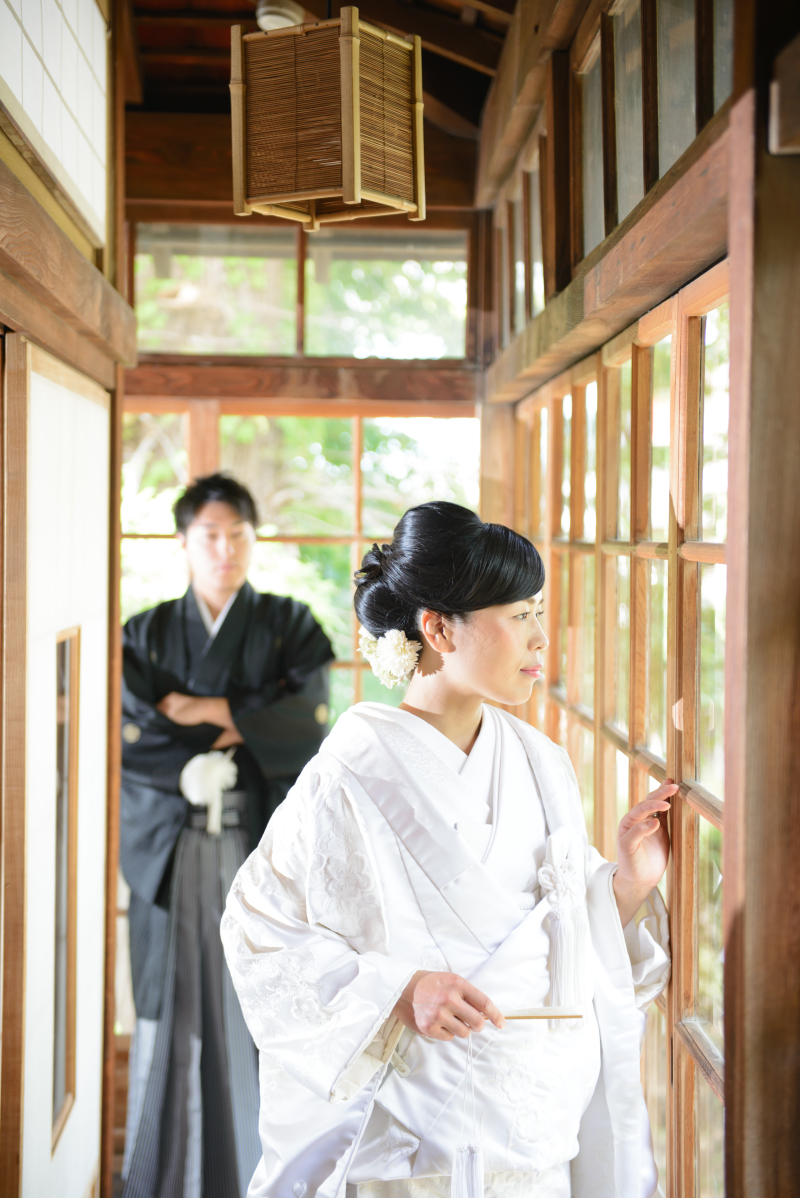 縁側での撮影シーン