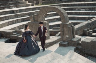 春、豊平館と石山緑地でこだわりのフォトウェディング