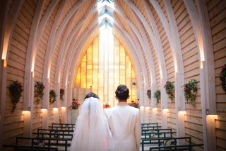 チャペルでのフォトウェディングとお母様にいただいた着物が着たい　お客様の声