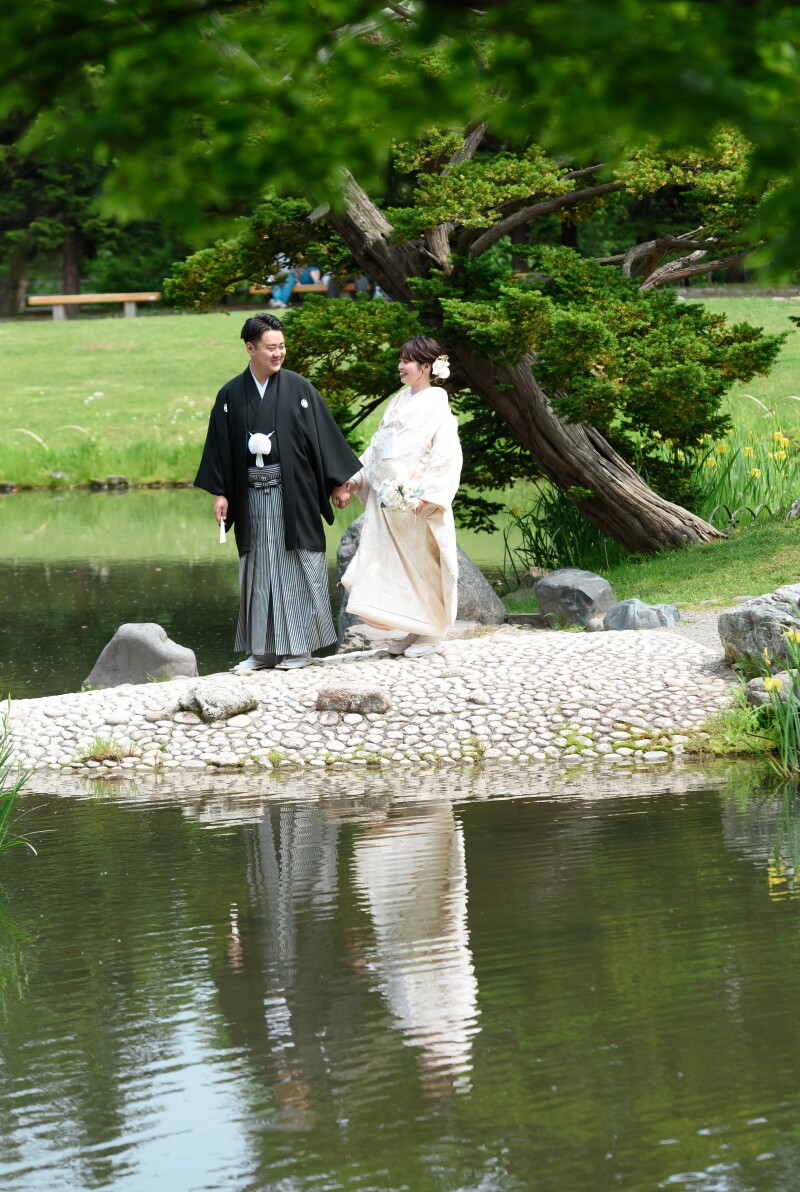 撮影はご両家の見守る中ゆっくり進みます